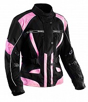 Dam Black/pink AllvÄders Jacka Textil Mc Jacka Mcv