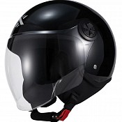 Shox Interceptor Open Face Gloss Black Casque Jet