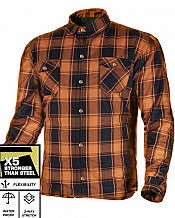 Flannel Premium Orange Waterproof Motorcycle Shirt