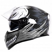 Rt-824 Pare-soleil Noir Mat Gris Creux Casque De Moto