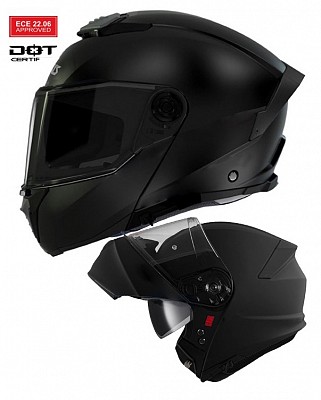 Nighthawk 22.06 Klappfront, Mattschwarz, Zu öffnen Motorradhelm