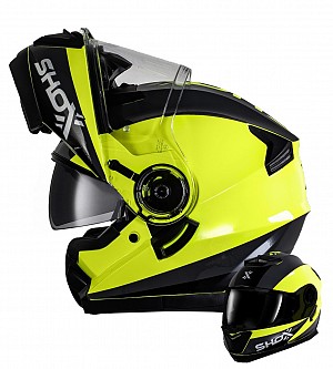 Shox Destination Kurbelglanz Hi-vis Flip Front Ece R22.06 Mc Helm