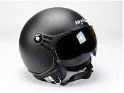 Casque Moto Bno Pilot Open Face Noir Mat Jet Op01-m