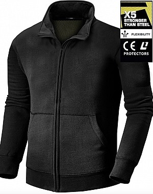 Kevlar Fleece Jacket Ce Aa 17092:2020 Black Motorcycle Jacket - Mcv