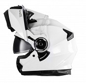 Shox Destination Solid Flip Front Ece R22.06 Glanzweiß Motorradhelm