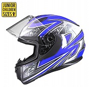 Casque De Moto Sa03 Junior Bleu Brillant