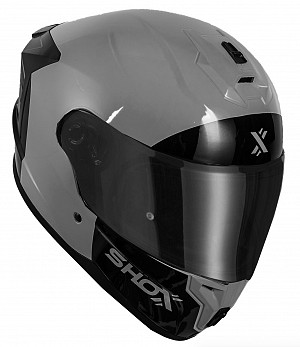 Shox Apex Base Ece R22.06 Casque De Moto IntÉgral Gris Brillant Noir Casque De Moto