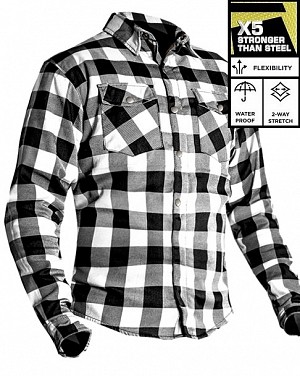 Flannel Premium Ce 17092:2020 White Waterproof Motorcycle Shirt - Mcv