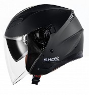 Shox Defender Solid Open Face Ece R22.06 Casque De Moto Jet Noir Mat