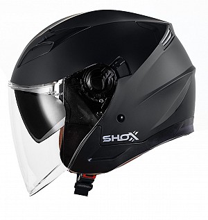 Shox Defender Solid Open Face Ece R22.06 Mattschwarzer Jet-motorradhelm