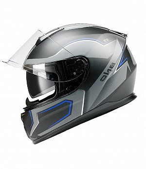 Casque Moto Bno Integral X3 Blue Matt Sunvisor