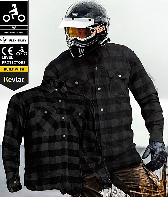 Kevlar Shirt Dunkelgrau Ce 17092:2020 Flannel Motorrad Shirt - Mcv