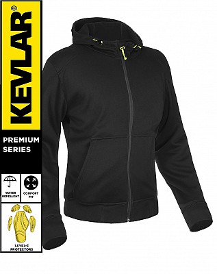 Lady Barricade Plain Schwarz Kevlar 17092:2020 Wasserdichter Mc Hoodie