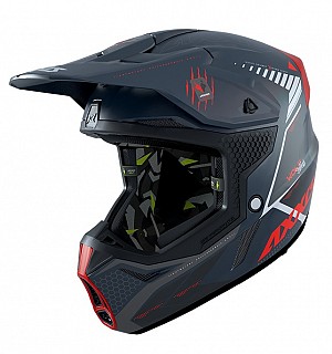 Casque Cross Axxis Mx803 Wolf Star Track B5 Rouge Fluo Mat