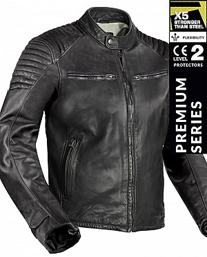 Bandit 92x Black Goatnappa Ce Premium Motorcycle Leather Jacket