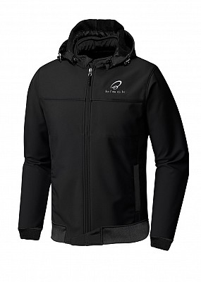 Schwarzer Premium Softshell Motorrad Hoodie Schwarz Ce-a Mc Jacka