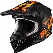 Casque Cross Gravel Track Noir Orange Motocross 1903