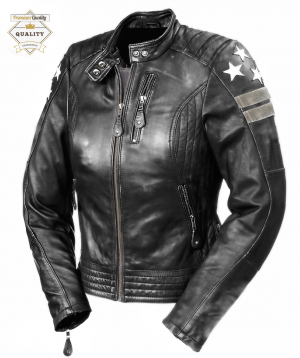 Premium Lioness Lady Black Leather Jacket
