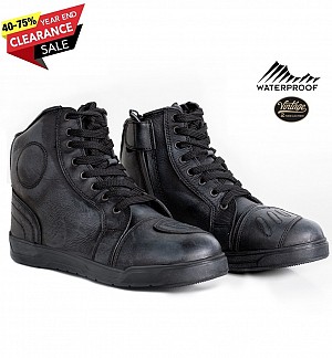 Black Vintage Dirtyblack Wp Retro Ce En13634 Motorcycle Sneakers (full Black)