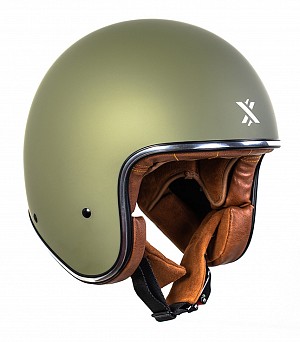 Shox Classic Solid Open Face Ece R22.06 Matt Armeegrün Jet Motorradhelm