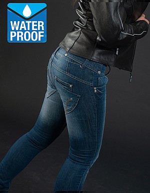 Lady Waterproof Commander Original Bleu Moto Jeans Pantalon Ld2