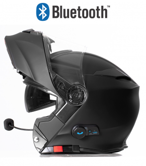 Casque Moto Blinc Bluetooth Noir Mat Rs983 St�r�o