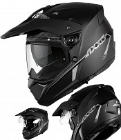 Casque De Moto Axxis Mx803ds Wolf Ds Solid A1 Noir Mat Croix