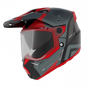 Casque Axxis Mx803ds Wolf Ds Hydra B5 Rouge Mat Croix