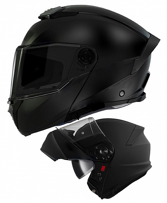 Nighthawk Dark Edition 22.06 Klappfront, Mattschwarz, Zu öffnen Motorradhelm