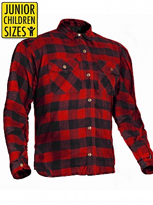 Junior / Kids Flannel Zipper Classic Red/black Ce Kevlar Shirt - Mcv