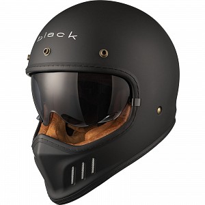 Black Royale Solid Retro Motorcycle Black Matt 3003 Mc Helmet